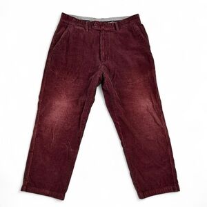 Faded Burgundy Wide Rib Corduroy Baggy Fit Trousers